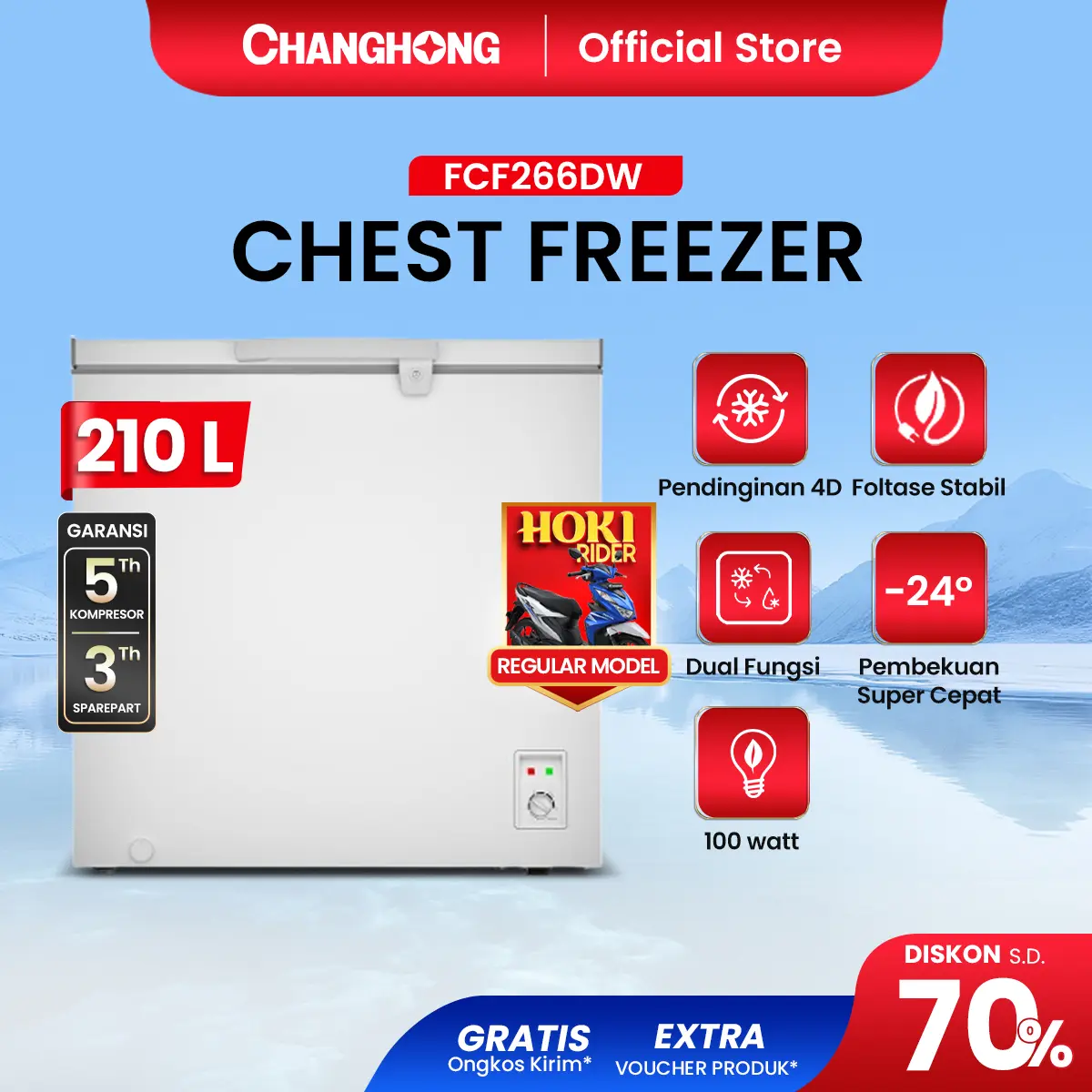 CHANGHONG Chest Freezer FCF 266DW [210 LITER]