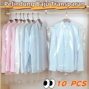 10PCS Plastik Pelindung Baju Transparan Bahan/Plastik Transparan Pelindung Baju Dari Debu Jas Kemeja Laundry Pelindung Debu Dan Kotor