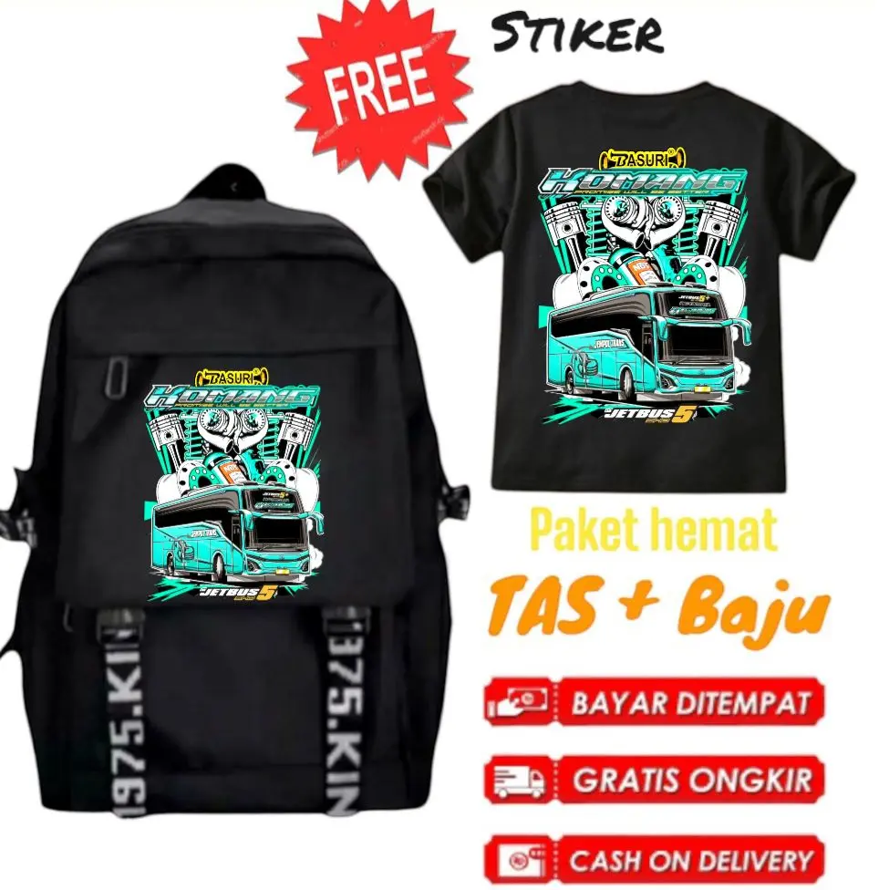 Tas Ransel Anak Laki-laki SD TK Karakter Bus BASURI TELOLET viral Fashion
