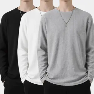 Paket 3Pcis Kaos Waffle Polos Lengan Panjang Nyaman Adem Dan Anti Kusut Untuk Keseharian Anda