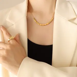 Kalung Titanium Cewek Cowok Korea Style dengan Desain kotak anti alergi anti karat