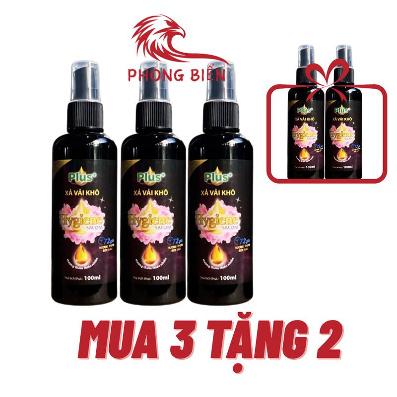   Combo 3 Tặng 2 Chai   Xả Vải Khô_ Xịt Thơm Quần Áo Hygiene Plus 100ml_ Xịt thơm Đa Năng 