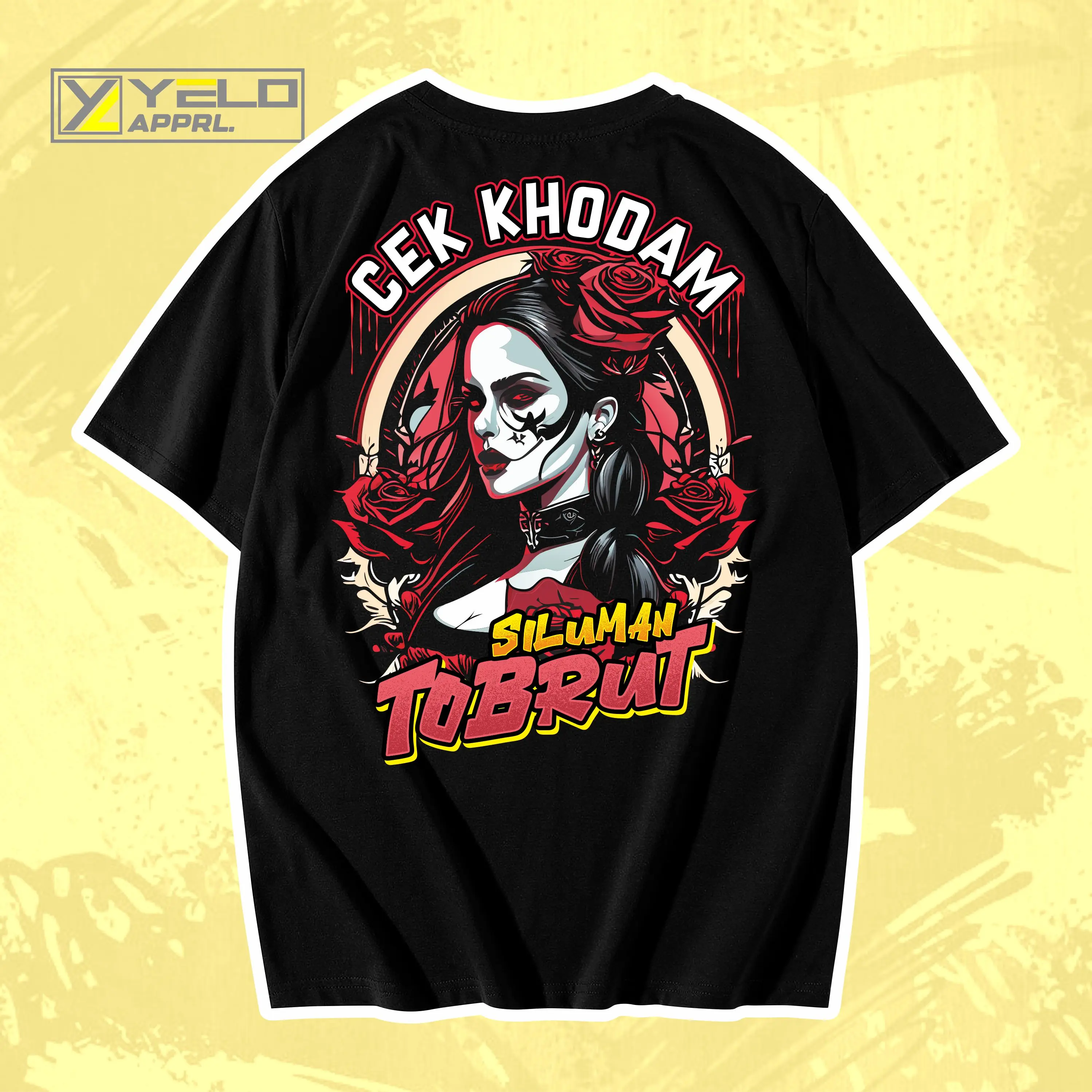 kaos chek cek khodam siluman tobrut cotton combed 24s dtf supershoft