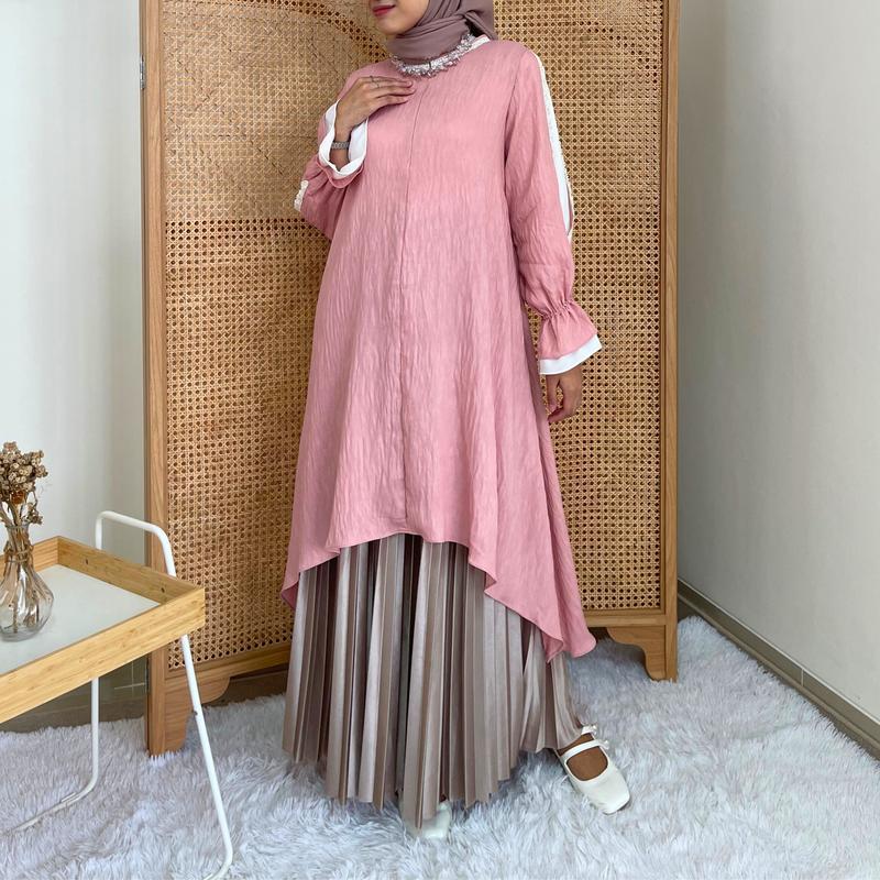 Eclemix Tunic Reya | Atasan Wanita Tunic Mewah Resleting Depan | Baju Pesta Kondangan 2