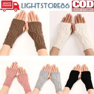 ￼Sarung Tangan Handsock Fingerless Rajut Bahan Halus Elegan HS01