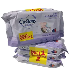 (PAKET 2 BENDEL TOTAL 6 BUNGKUS) CUSSONS Tisu Basah Bayi Fresh & Nourish 3x45s