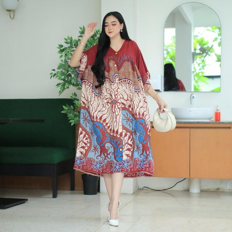 Daster Starla Ld 140 Pj 115 Busui Friendly Rayon Premium by Jessa - Dress, Pendek, Kancing, Wanita, Motif, Bumil, Panjang, Tidur, Katun 2