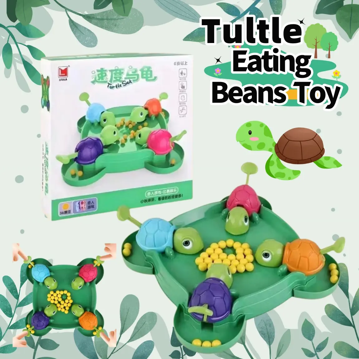 Turtle Makan Kacang Mainan Parent-Child Interaktif Turtle Board Game Game Desktop Pesta Hadiah Anak-Anak