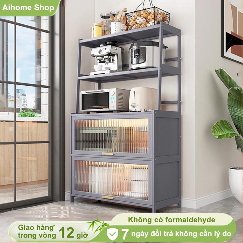 AI Tủ đựng bát đĩa bằng tre tủ đựng gia vị nhiều tầng Kệ để đồ đa chức năng cho bếp