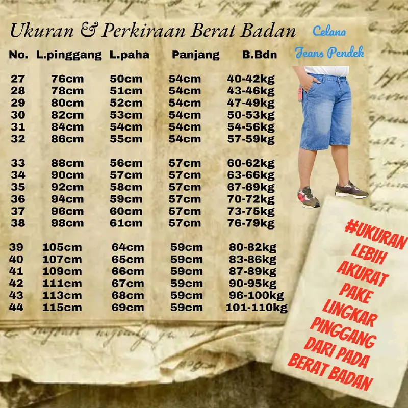 Celana Jeans Pendek Pria Jumbo Size 27 - 44 Retro Distro Keren 2