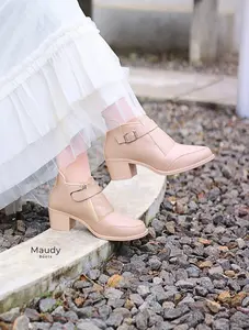 One Love Maudy - Sepatu Boots Wanita Kulit Sintetis Premium Sol Tpr Anti Slip Tinggi Hak 5 Cm Casual Formal - Karet Sepatu Lebaran 2026