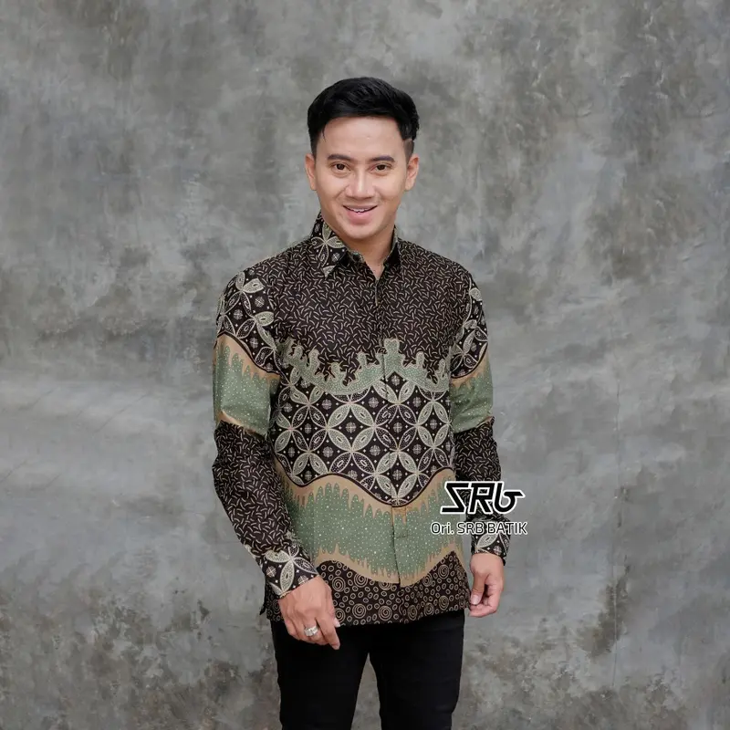 Batik Pria Lengan Panjang BATIK JULUNG SUNGSANG HRB026 motif KERATONAN Kode 002 size M L XL XXL 5