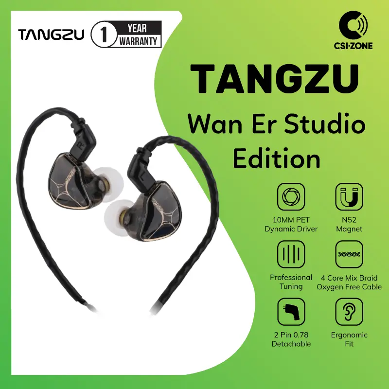 Tangzu Wan Er / WanEr Studio Edition 10mm Dynamic Driver In Ear Monitor Earphone 0