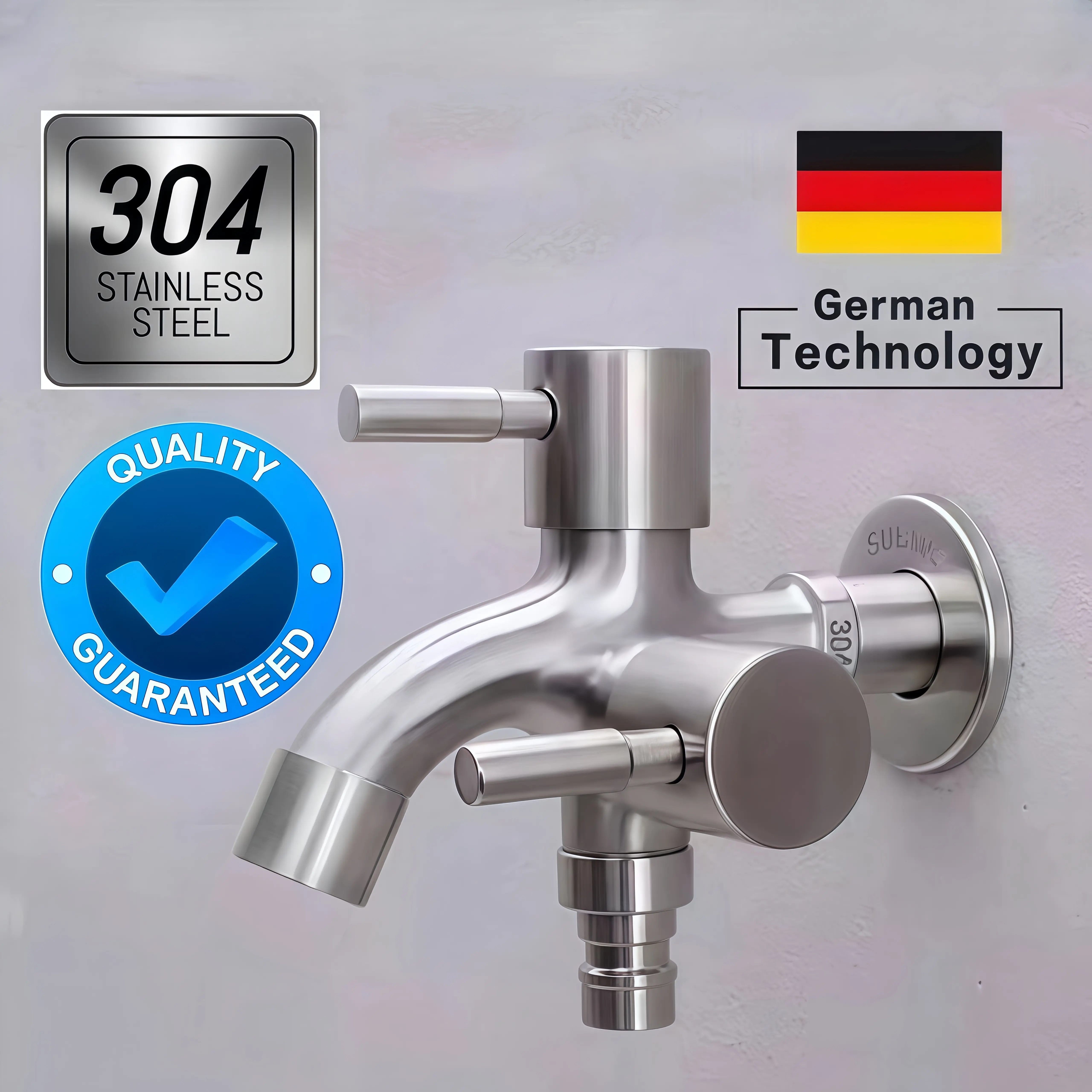 Kran Air Premium 2 in 1 Stainless Steel Doff - Kran Shower & Water Tap SHOWERLANCU - Anti Karat Mudah Dipasang