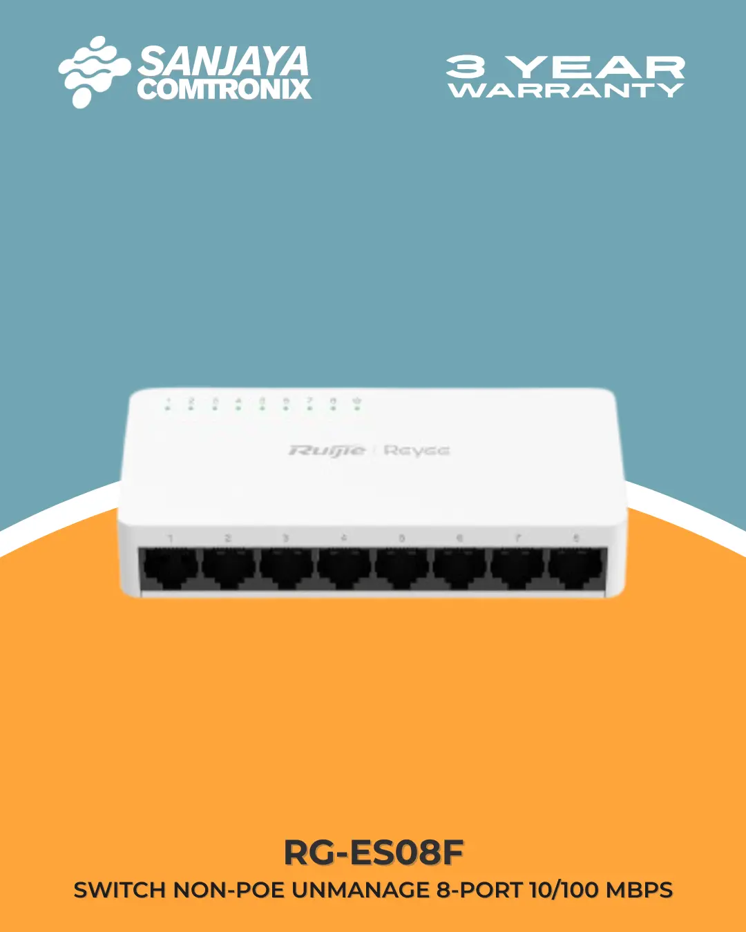 RG-ES08F 8-Port 10/100 Mbps Unmanaged Non-PoE Switch