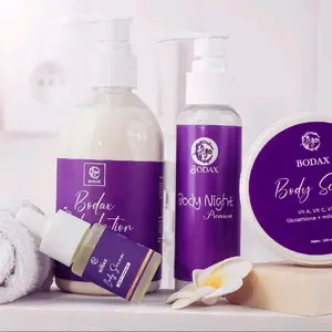 paket BODAX JUMBO    lotion siang 250ml, lotion malam 100ml, serum,scrub free sabun
