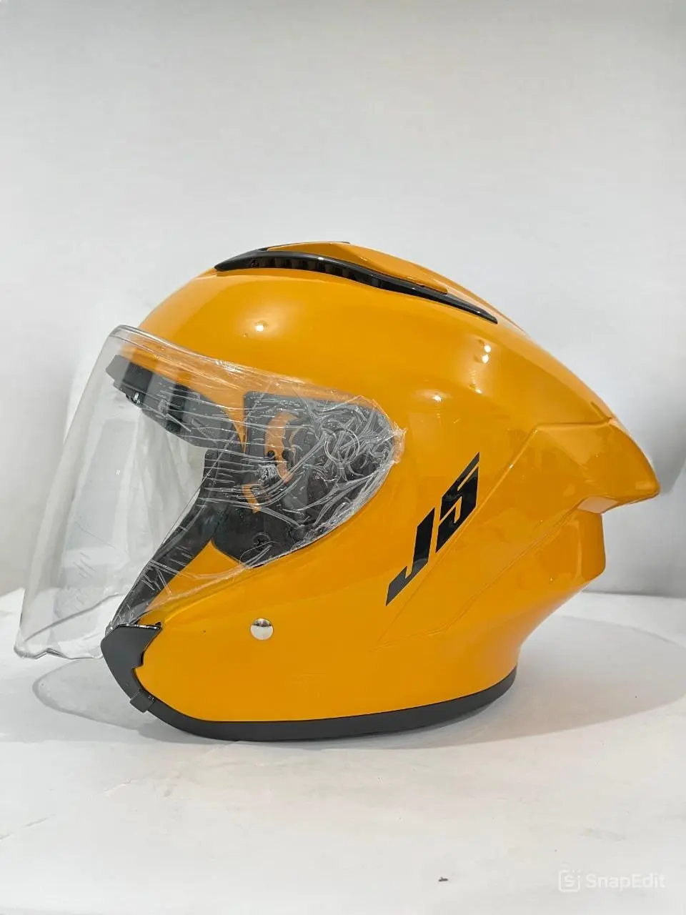 Helm Half Face ST15 MLA Solid Kuning Visor Clear/Smoke Premium (SNI) Dewasa Pria/Wanita - Motorcycle