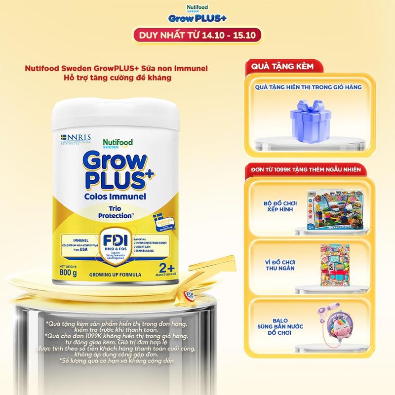 [Creator] [CHỌN PHÂN LOẠI] Sữa Bột Nutifood GrowPLUS+ Sữa Non Immunel cho bé Lon 800g