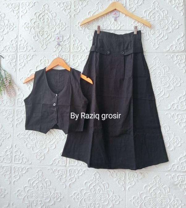 Product Introduction of Setelan Anak Peremuan Eva Vest + Rok Polos Fashion 6