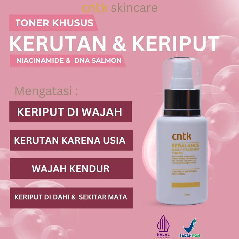 Cntk Toner ANTI KERIPUT & KERUTAN – Kencangkan & Haluskan Kerutan dia area wajah , mata, dahi, sekitar mulut - wajah yg kendur BPOM & Halal 3