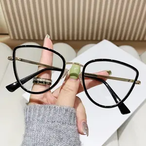 (KCM26) Kacamata Fashion Wanita Lensa Anti Radiasi DesainTerbaru Bentuk Cat Eye Oversize Eyewear Glasses