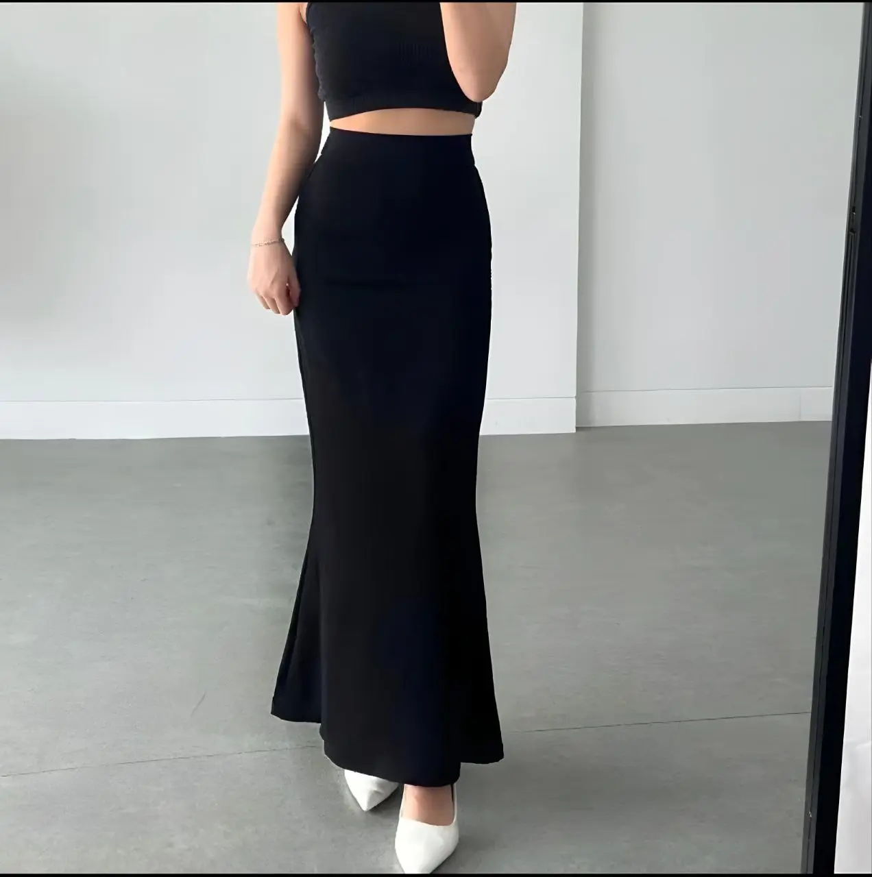 Lunar Mermaid Skirt - Rok Flare Wanita Basic Polos - Rok Wanita Panjang highwaist