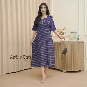 Daster Rayon Premium Batik Cap Asli Motif Busui Kancing Depan Lengan Tumpuk Motif Terbaru Kekinian