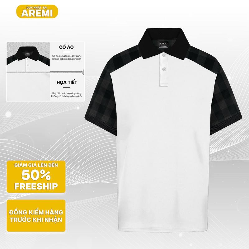 Áo polo nam tay ngắn cổ trụ AREMI vải cotton cá sấu mềm mịn cao cấp thiết kế trẻ trung thanh lịch APL0025
