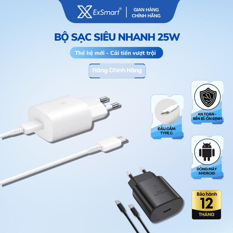 (DEAL 1K KIMTRON) Bộ Sạc Nhanh 25W Chính Hãng dành cho các dòng điện thoại Android 2 Đầu Type C  Bản Cao Cấp Hỗ Trợ Bảo Vệ Pin An Toàn Tiết Kiệm Thời Gian 80% Trong 30 Phút
