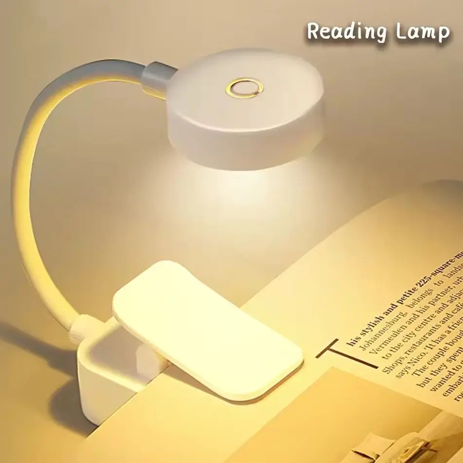 Heinast Lampu Baca Jepit Mini Clip Book Lamp LED Rechargeable 300 mAh - HE86