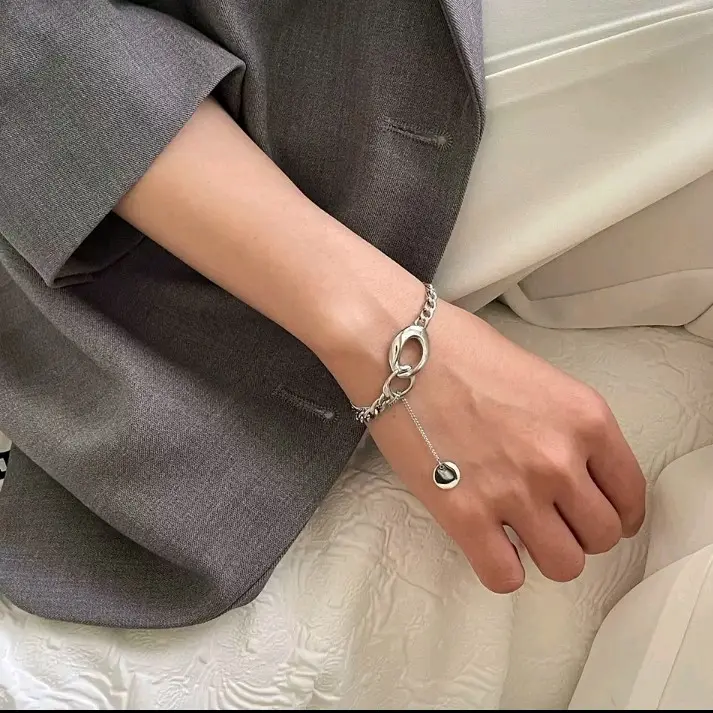 Luxury Titanium Steel 925 Silver Bracelet & Necklaces for Woman.