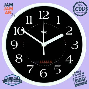 Jam Dinding Analog Minimalis Dekorasi Rumah Minimalis Minimalis AL1246-1668 Unik Hitam Lucu