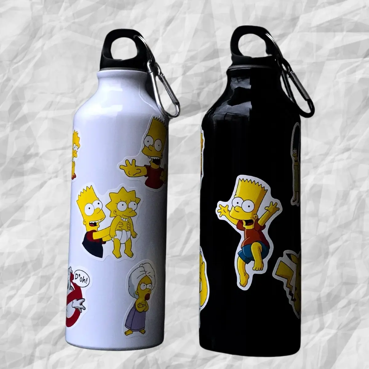 Bottle Bdelloids The Simpsons / Botol Alumunium / Botol Alumnium Polos Custom / Botol Minum / Botol lucu Botol Minum Anime /Botol Olahraga Botol Sporty Botol Ringan Botol Minum Custom Botol Minum Stiker Gambar Lucu Kartun Carabiner GantunganKunci tumbler