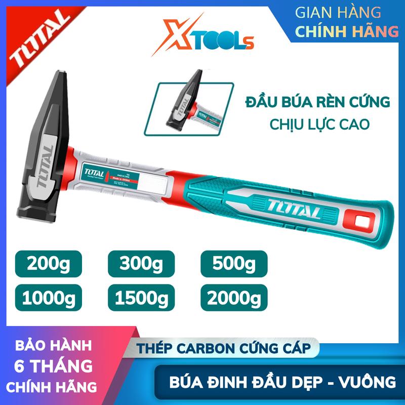  Búa đóng đinh TOTAL Búa cơ khí chất liệu thép rèn thả cứng cáp tay cầm bọc cao su chống trơn trượt búa đinh đầu dẹp vuông 
