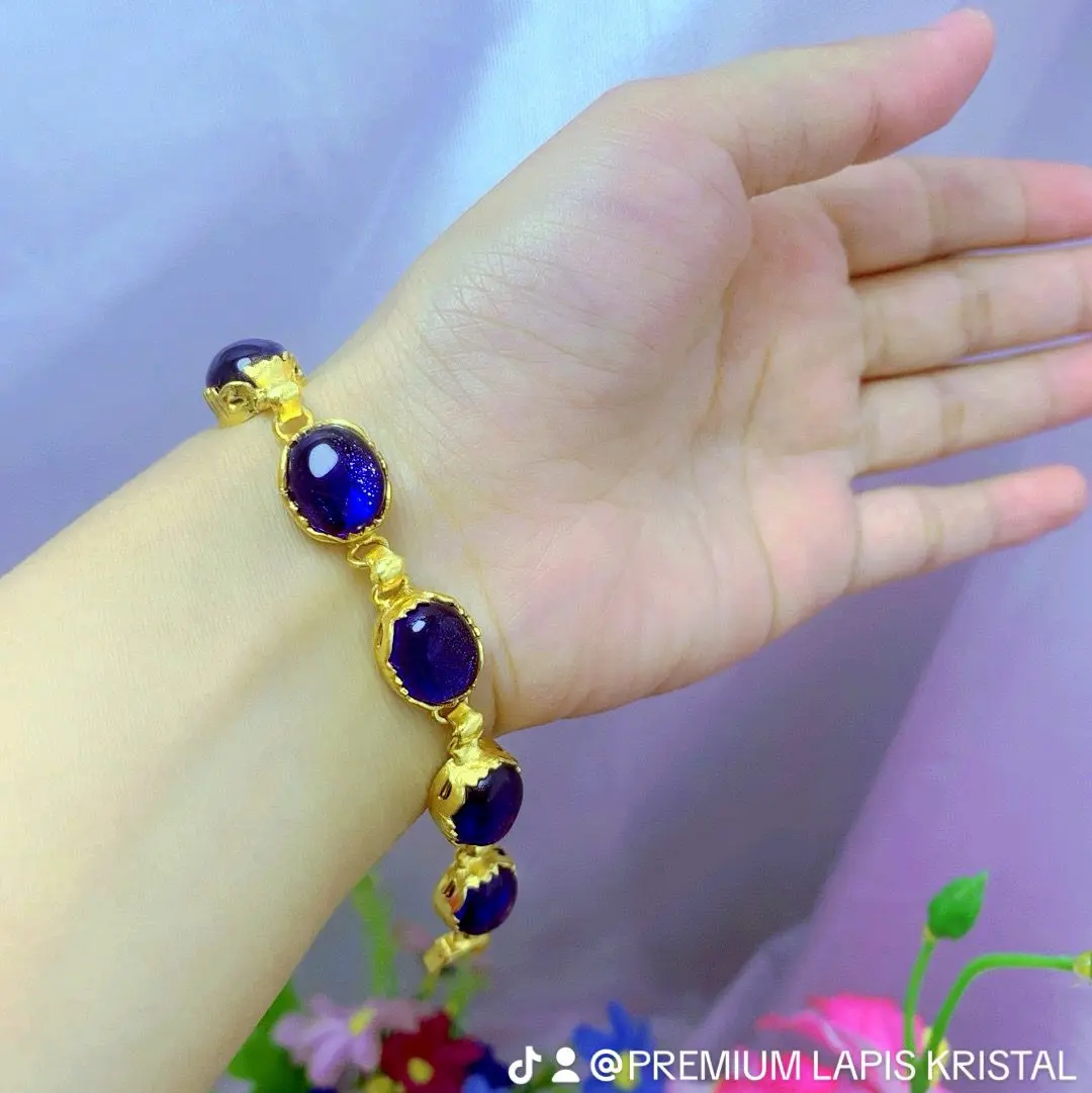 Perhiasan Gelang Permata Ornes Emas Sepuh 24k Lapis Kristal Gratis Box Perhiasan - PREMIUM LAPIS KRISTAL -