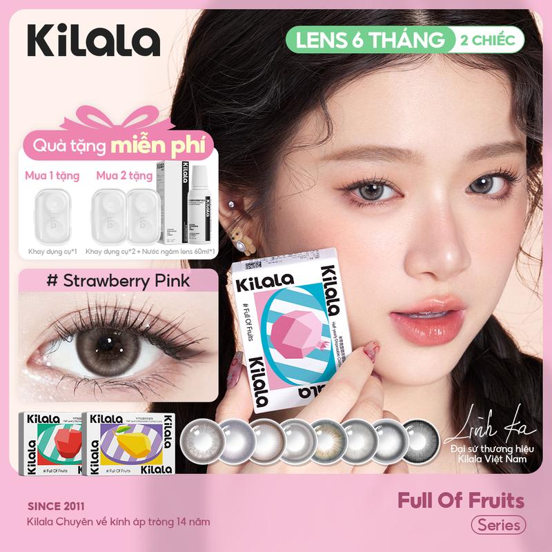  Kính áp tròng Kilala lens 6 tháng màu Nâu Xám Hồng Lam DIA 14.2mm độ cận 0-7 lens có giãn tròng vừa phải được Linh Ka yêu thích Nữ Women  Lens được Linh Ka lựa chọn Linh Ka  