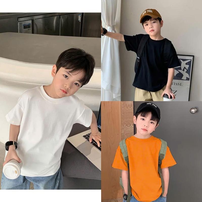 Combo 3 áo thun trơn Hà Minh kids cho bé trai bé gái vải cotton xuất dư mềm mát 12-33kg