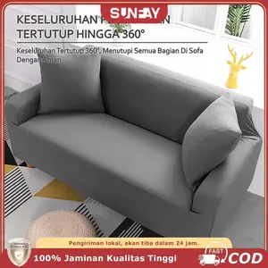 Sunfay Cover Sofa Sarung Sofa Elastic Elastis Anti Selip Pattern Polos Seater 1/2/3/4 Seater rbantal sofa Cushion Protector Covers
