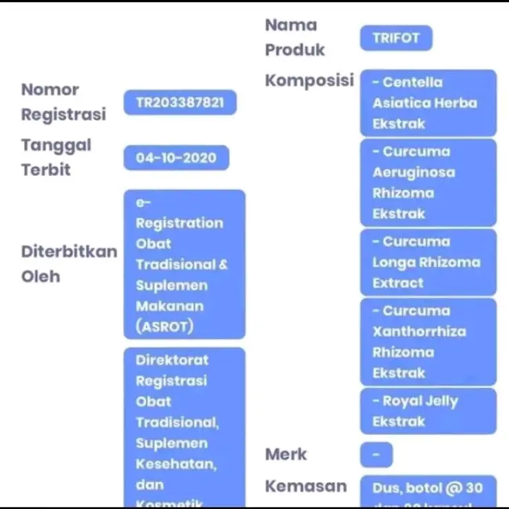 PAKET HEMAT Vitamin TRIFOT 100% Halal MUI DAN BPOM kapsul + susu 2