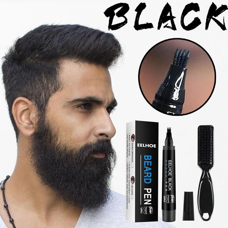 Product Introduction of Beard Filling Pen Kit Barber Pencil With Brush Male Tool Hair Eyebrow Engraving Shape Mustache S4A8 33