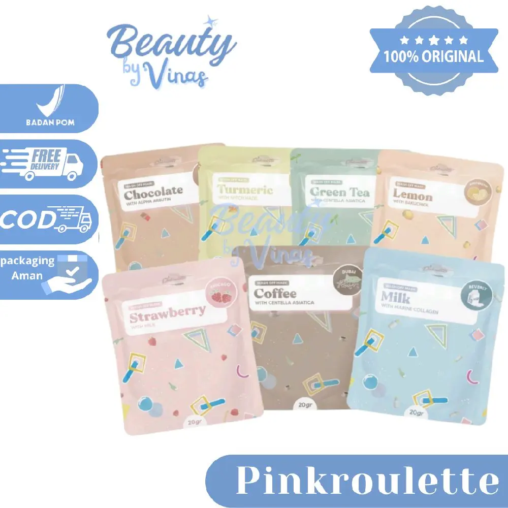 Pinkroulette Masker Organic Face Mask Travel size / mini size 20gr Coffee Coklat Greentea Lemon Mencerahkan Beruntusan Berjerawat Wajah Kunyit Turmeric Facial Melembutkan Kotoran Berminyak