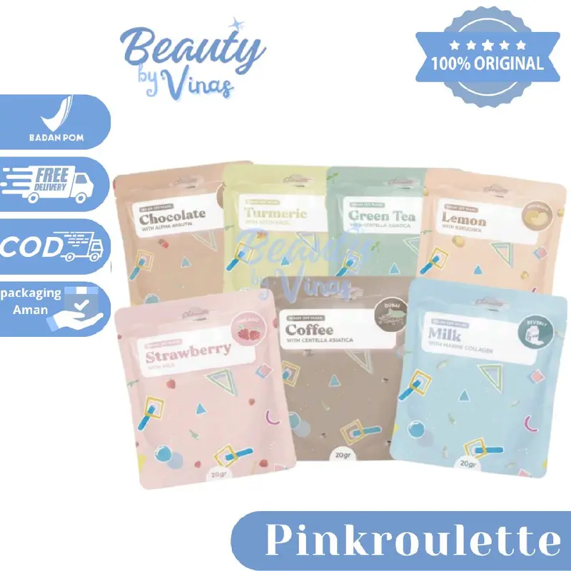 Pinkroulette Masker Organic Face Mask Travel size / mini size 20gr Coffee Coklat Greentea Lemon Mencerahkan Beruntusan Berjerawat Wajah Kunyit Turmeric Facial Melembutkan Kotoran Berminyak 0