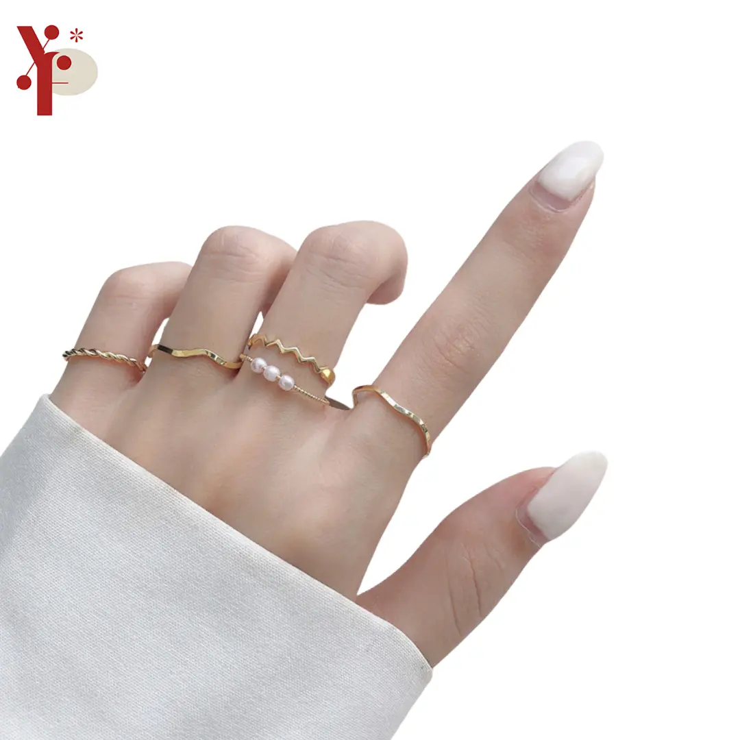 Yoona CC667 Cincin Perak Wanita 5 PCS H25 Cincin Wanita Cantik Aksesoris Fashion Wanita