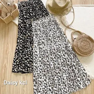 Haseena Rok Plisket Mietaa Rempel Susun Motif Bunga Polkadot | Rok Bawahan Wanita Muslim Skirt Ruffle Anti Nerawang Motif Terbaru Panjang Maxi