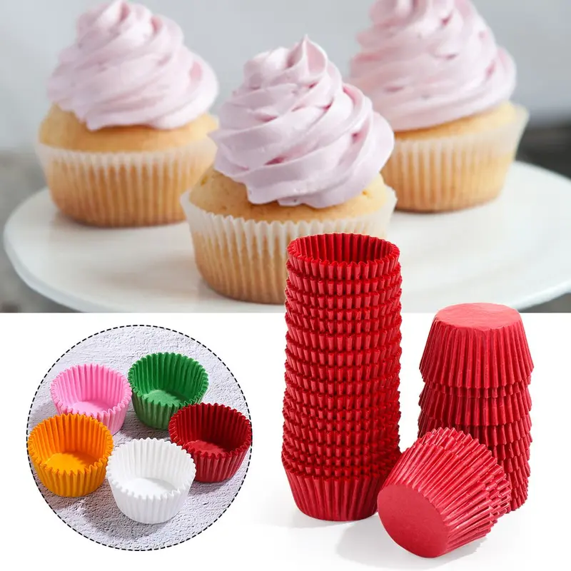 Tấm Lót Bánh, 500 / 1000 Cái, Dụng Cụ Làm Bánh Gia Đình & Nhà Bếp, Cốc Nướng Bánh, Hộp Đựng Bánh Nướng Xốp Giấy Gói Bánh Cupcake Cốc Giấy Làm Bánh, Giấy Lót Giấy Sô Cô La 1