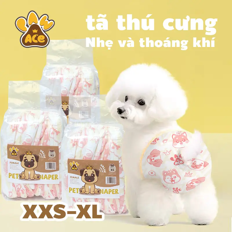 Tã cho chó cái Tã cho thú cưng dành cho chó đực Mèo XXS XS S M L XL 12 chiếc
