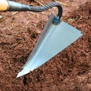 Cangkul Segitiga Bahan Baja Mangan Anti Lengket Cangkul Baja Asli Proses Forging Tepi Tajam Pedang Cepat Untuk Berkebun & Penyiangan