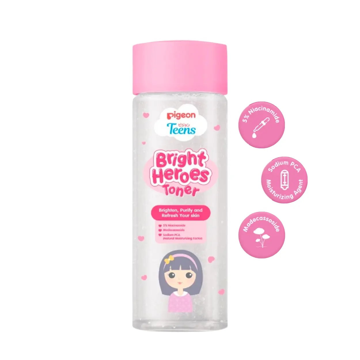 Pigeon Teens Bright Heroes Toner 100ml Toner Wajah Remaja / Niacinamide 5% Tanpa Alkohol pH Balanced