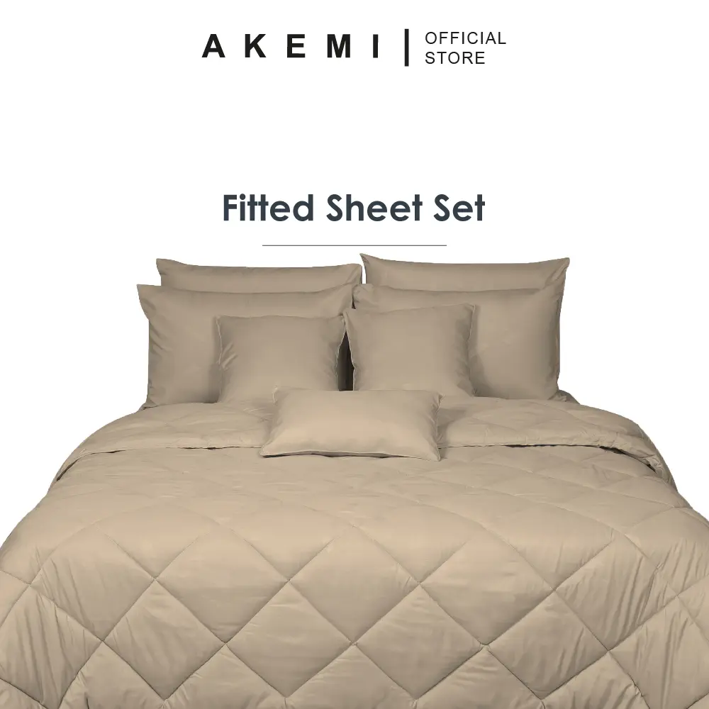 ai by AKEMI Colourkissed Collection Fitted Sheet Set | 100% MicroXT 700TC - (Super Single/Queen/King)