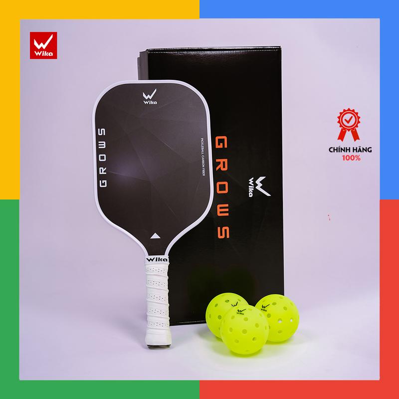Vợt Pickleball Wika Grows Chính Hãng Bảo Hành 3 Tháng (Tặng Bình Xịt+Tất+Bóng Thi Đấu) - Hàng Mới Nhất padel  ball